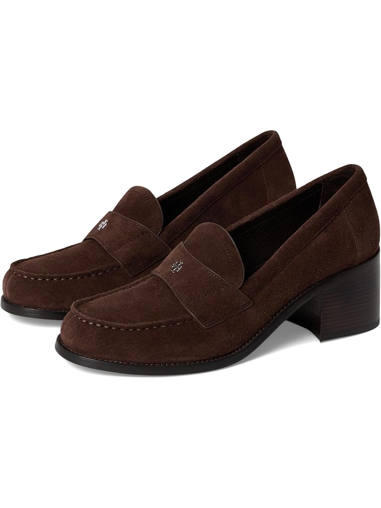 Brown Tory Burch Classic Heeled Loafers 55mm