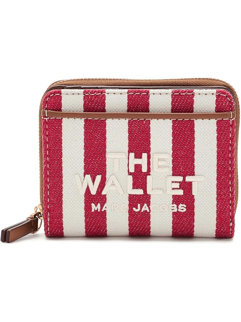 Red Marc Jacobs The Stripe Canvas Mini Compact Wallet