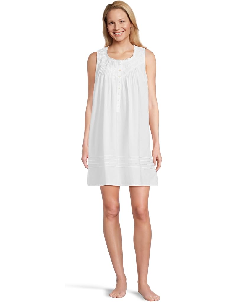 White Eileen West Short Nightgown Sleeveless