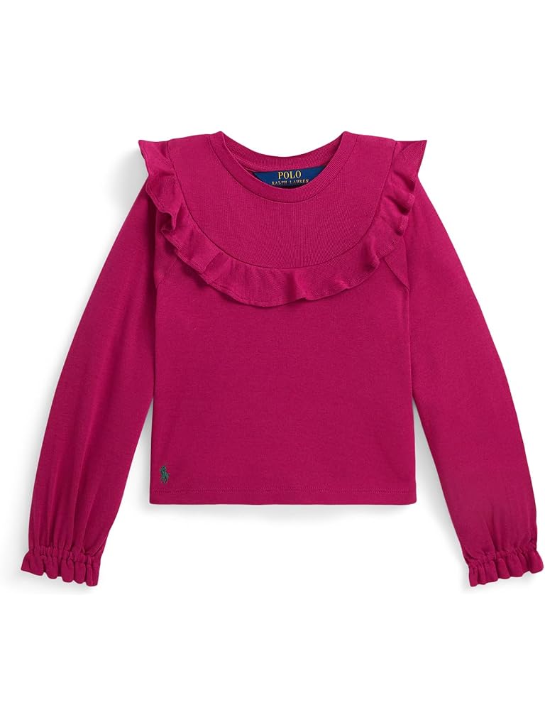 Pink Polo Ralph Lauren Ruffled Cotton-Modal Top (Toddler/Little Kid)