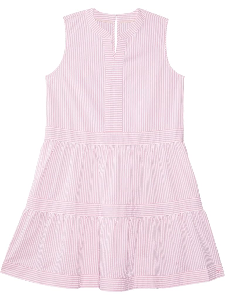 Pink Vineyard Vines Girls' Harbor Tiered Dress (Toddler/Little Kid/Big Kid)