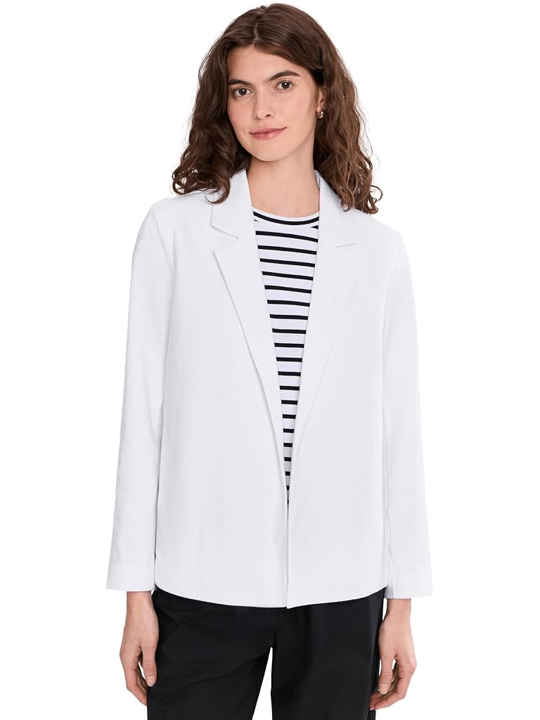 White Eileen Fisher Cotton Blend Ponte Blazer
