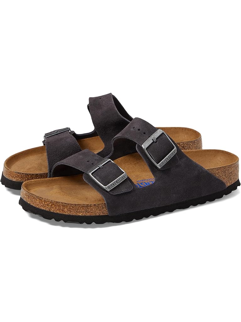 Gray Birkenstock Arizona Soft Footbed  - Suede (Unisex)