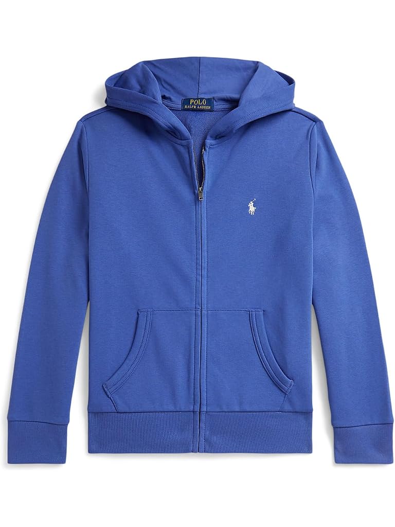 Gray Polo Ralph Lauren Logo French Terry Full Zip Hoodie (Toddler/Little Kid/Big Kid)