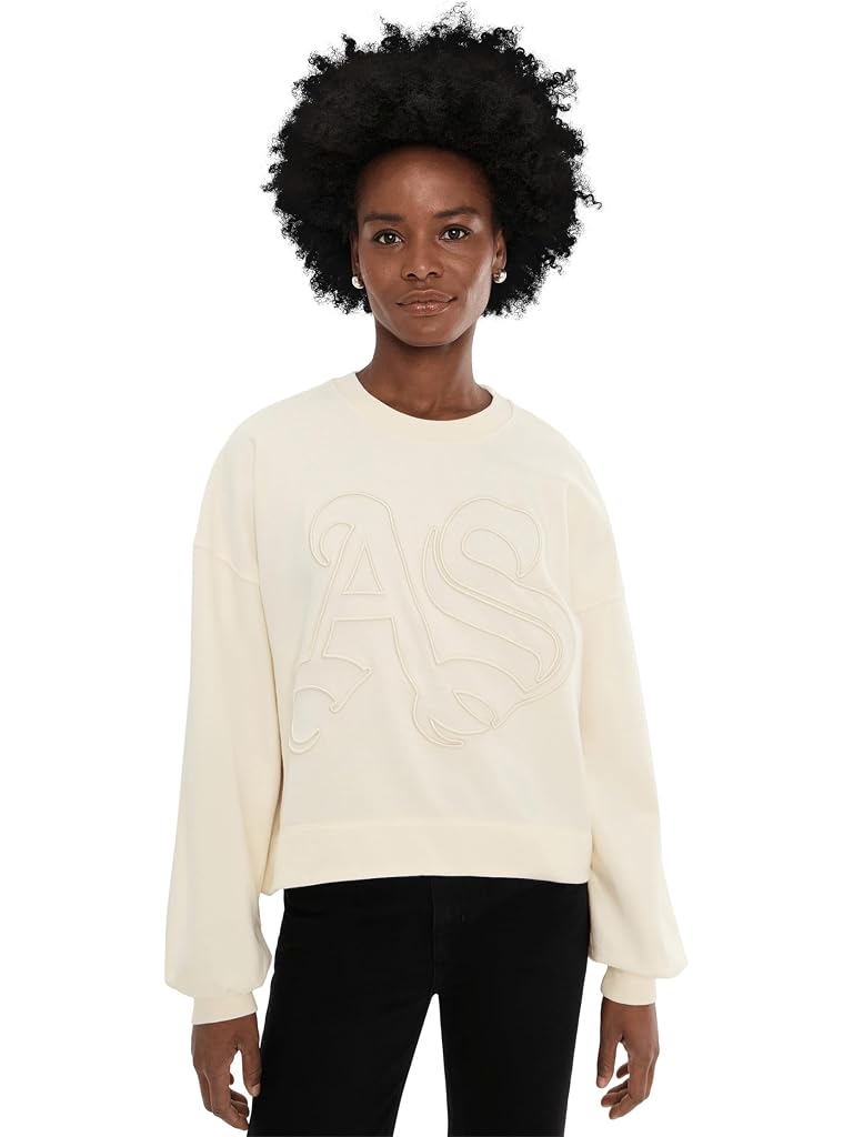 White AllSaints Lila Embos Sweat