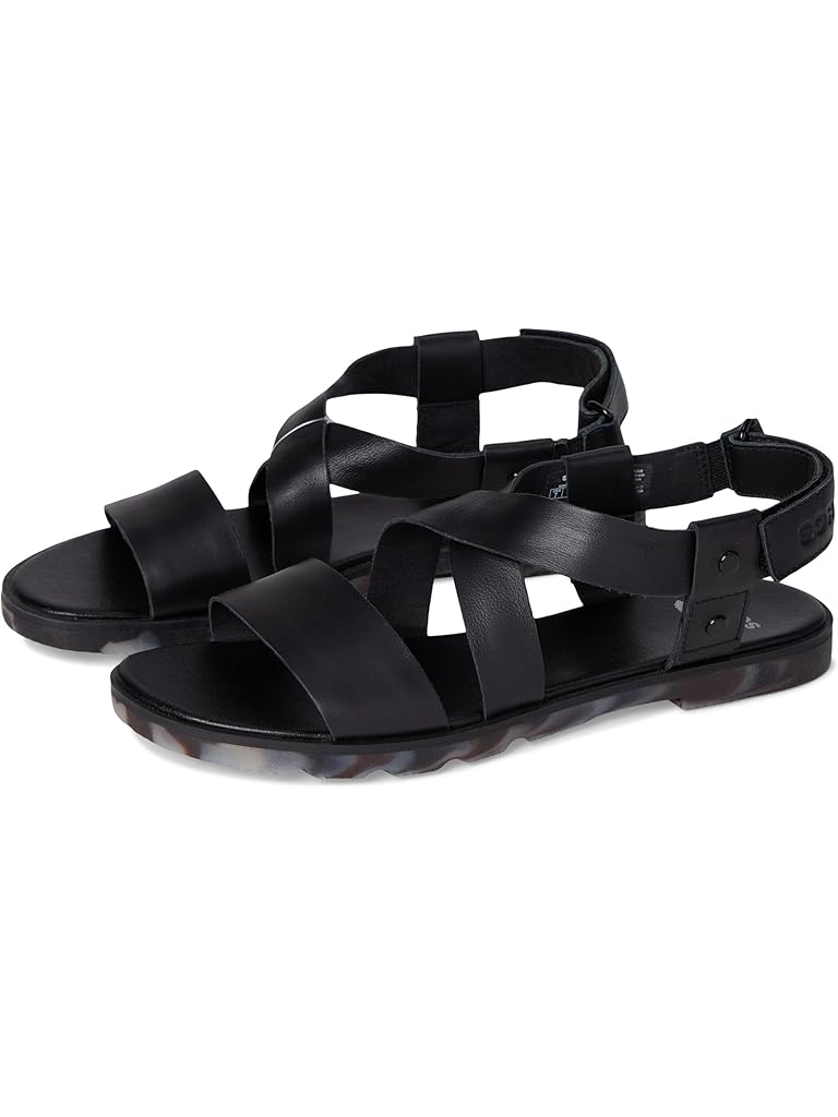 Black SOREL Ella Iii Crisscross Sandals