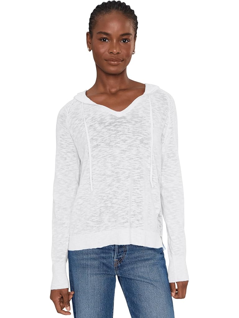 White Elliott Lauren Boardwalk - Hoodie Sweater with Mesh Detail