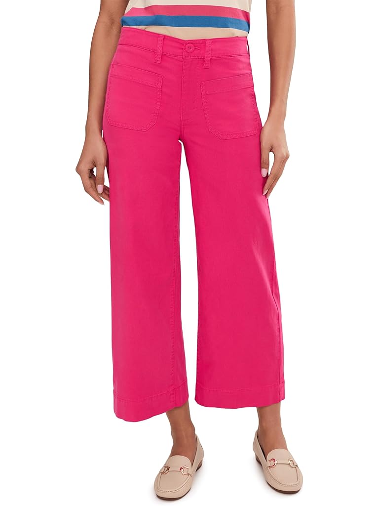 Pink Liverpool Los Angeles 27" Crop Wide Leg Pants with Patch Pockets