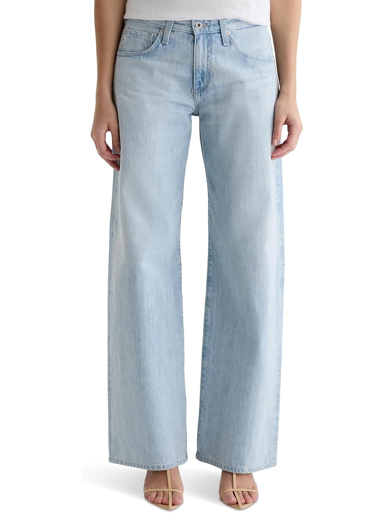 Green AG Adria Low Rise Baggy Wide Leg in Sunfaded