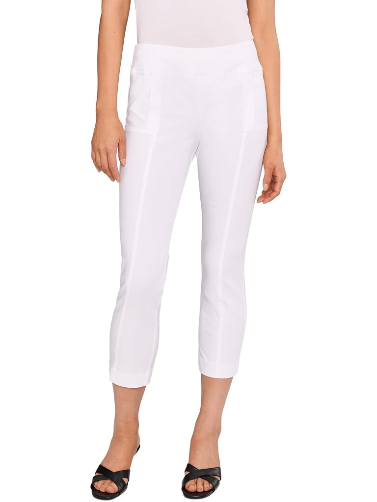 White Elliott Lauren Control Stretch Crop Pants with Vertical Faux Pocket Detail