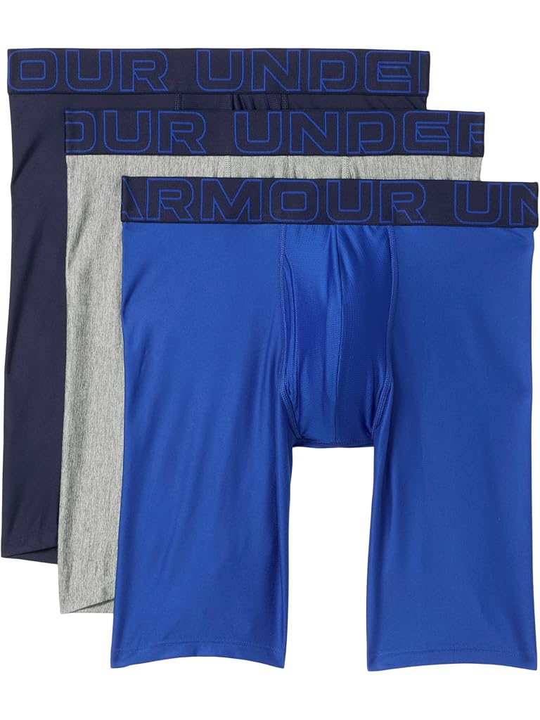 Navy Under Armour 3-Pack Performance Tech Solid 9" Boxer Briefs