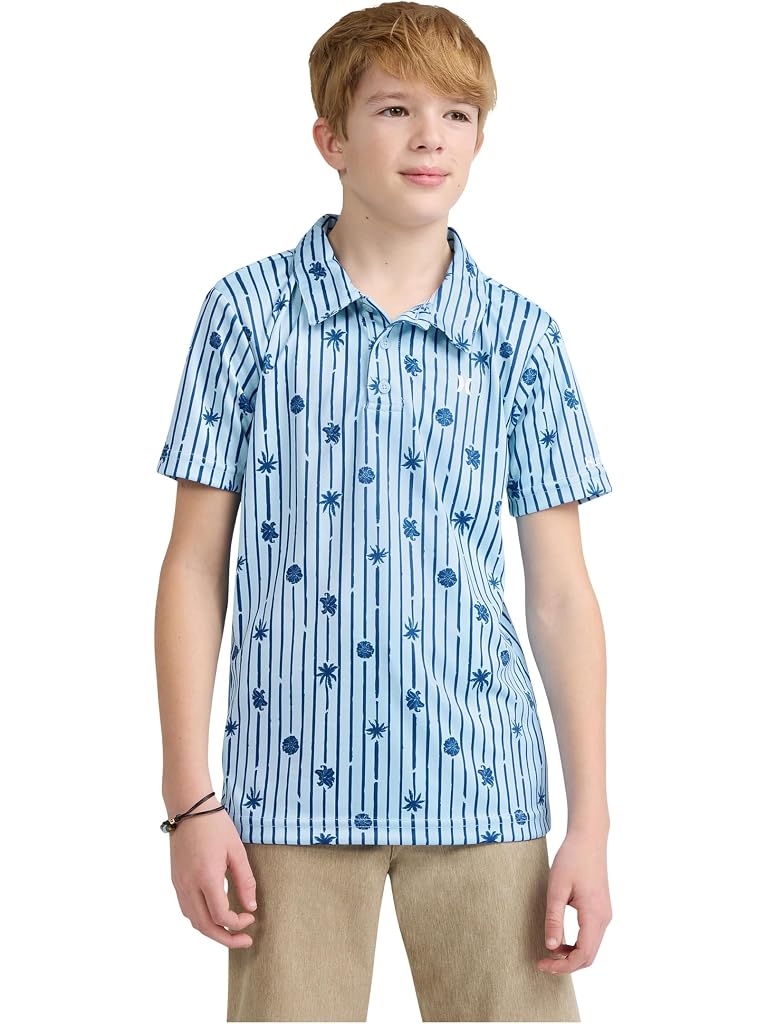 Blue Hurley Printed Belmont Polo (Big Kid)
