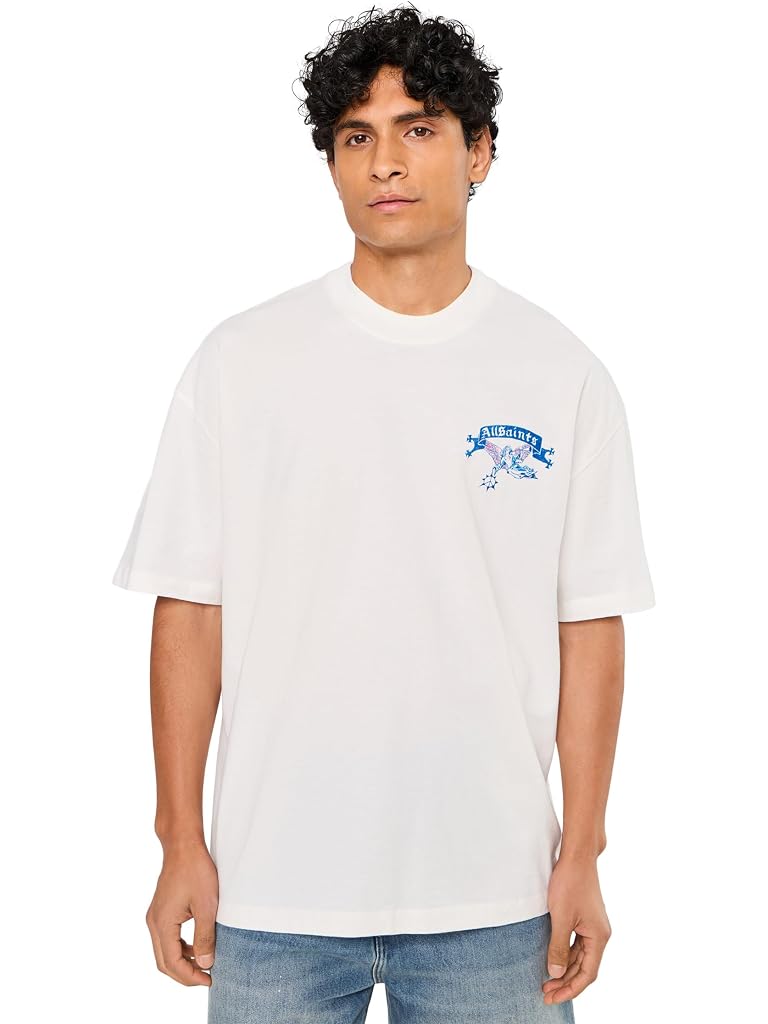 White AllSaints Cray Short Sleeve Crew