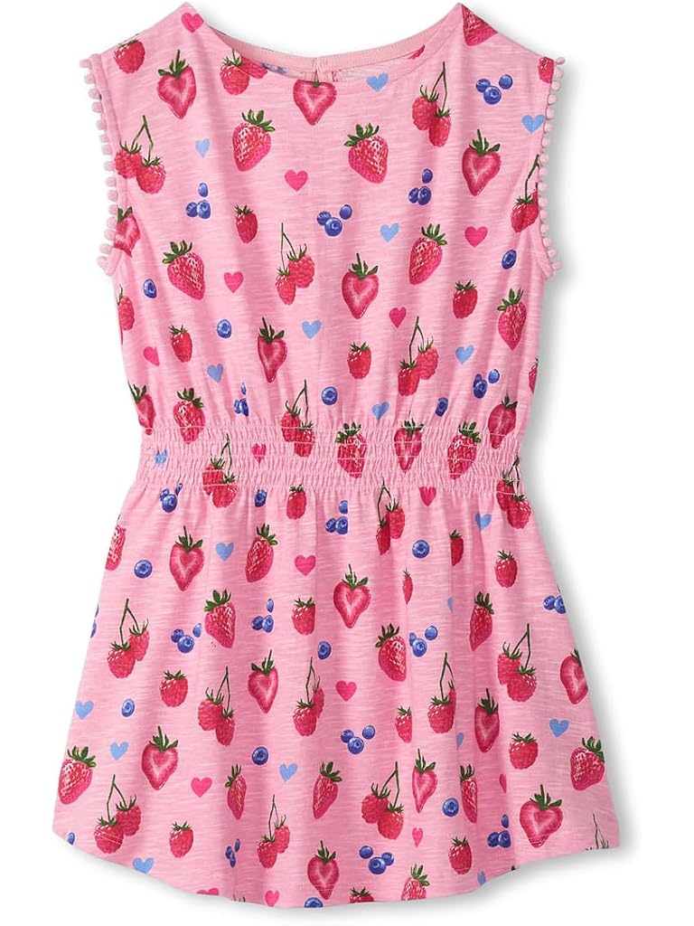 Pink Hatley Summer Berries Smocked Waist Dress (Toddler/Little Kid/Big Kid)