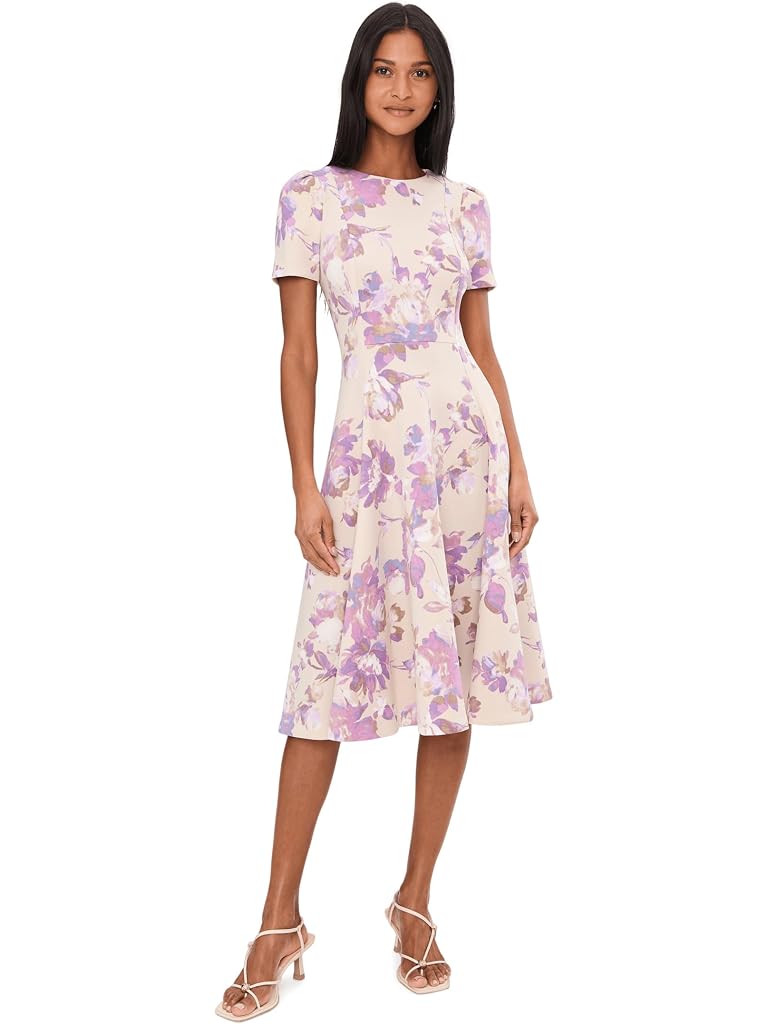 Multi Calvin Klein Short Sleeve Scuba Floral Aline