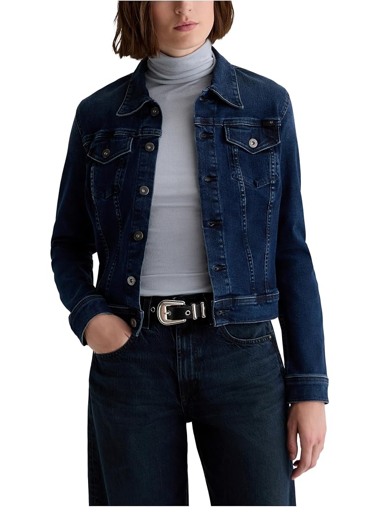 Navy AG Robyn Fitted Denim Jacket
