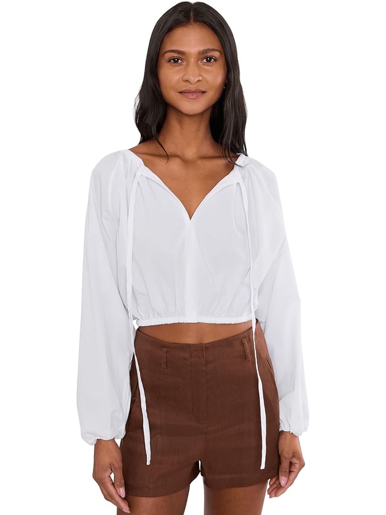 White Faherty Coastal Poplin Nera Top
