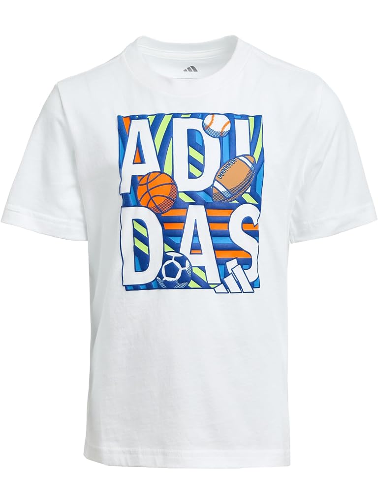 White adidas Graphic Tee (Toddler/Little Kids)