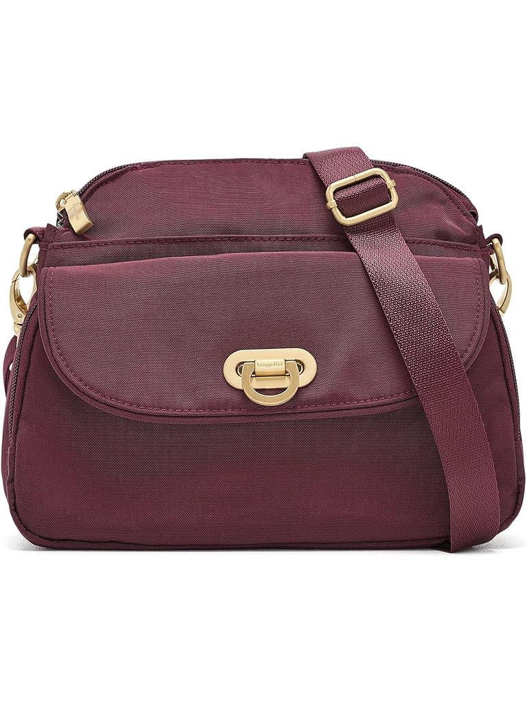 Burgundy Baggallini Coastal Flip Lock Crossbody