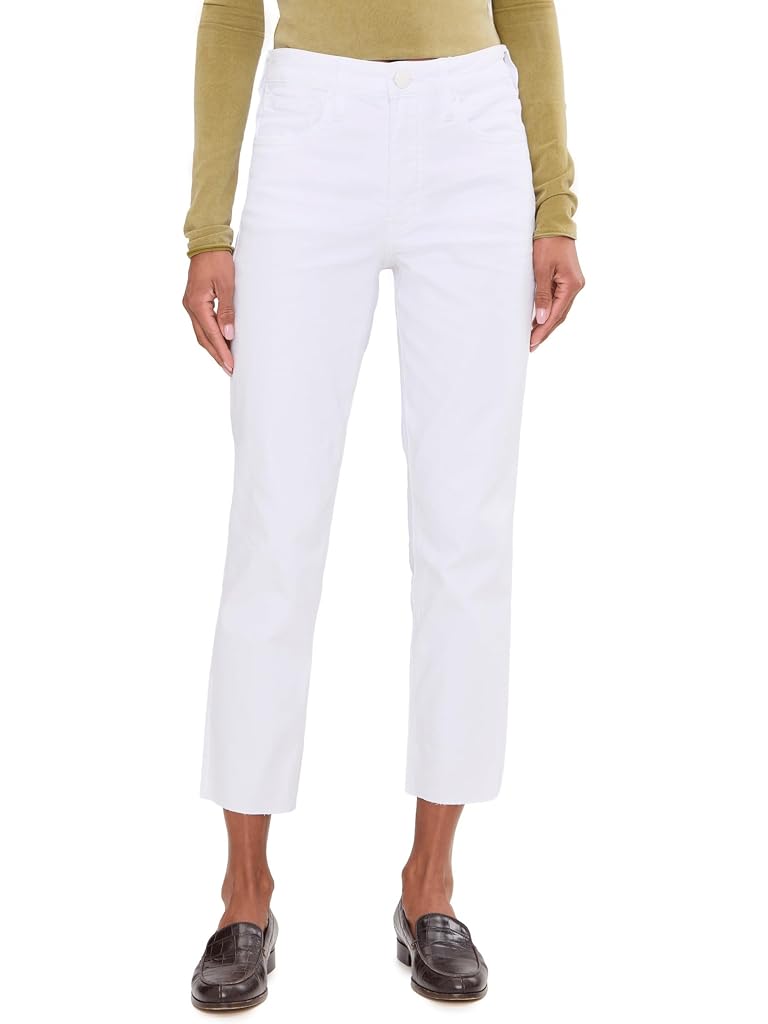 White KUT from the Kloth Petite Rachael High-Rise Fab Ab Mom Raw Hem