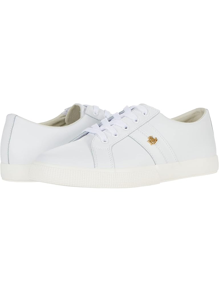White Lauren Ralph Lauren Janson II Action Leather Sneaker