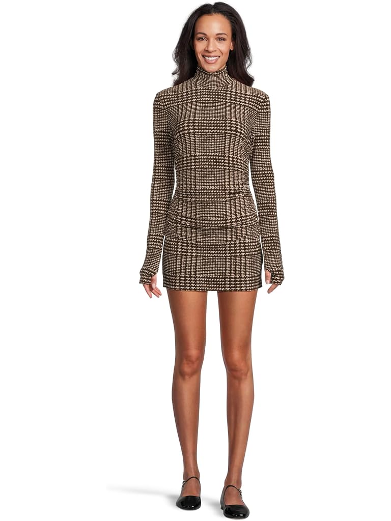 White Norma Kamali Long Sleeve Turtleneck Pickleball Dress