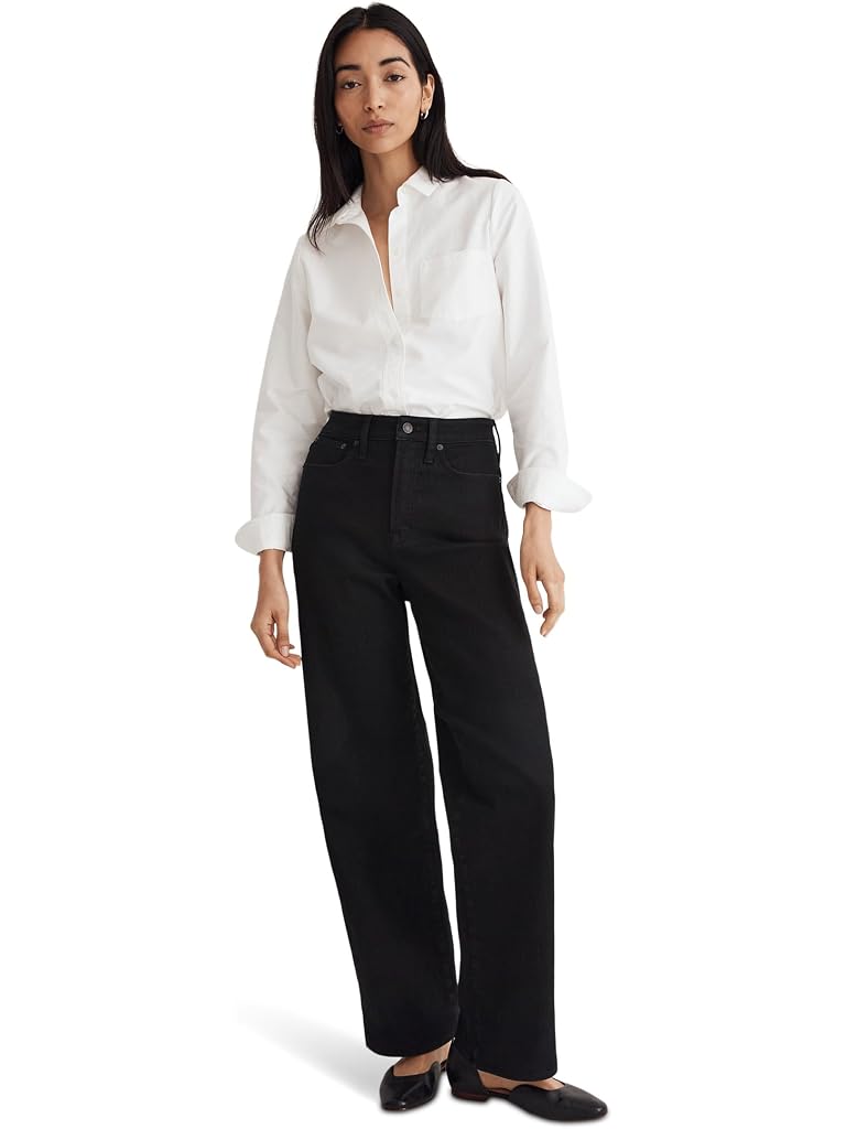 Black Madewell The Perfect Vintage Wide-Leg Jean in Black Rinse Wash