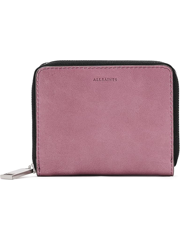Pink AllSaints Lena Hex Zip Wallet