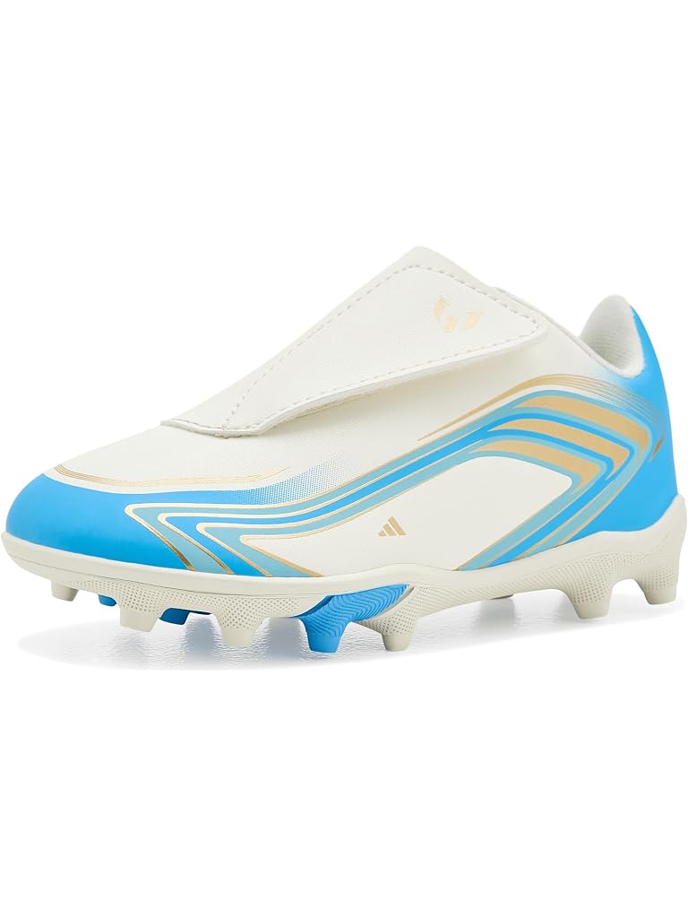 White adidas F50 Messi Club Velcro Firm Ground/Multi Ground Football (Little Kid/Toddler)