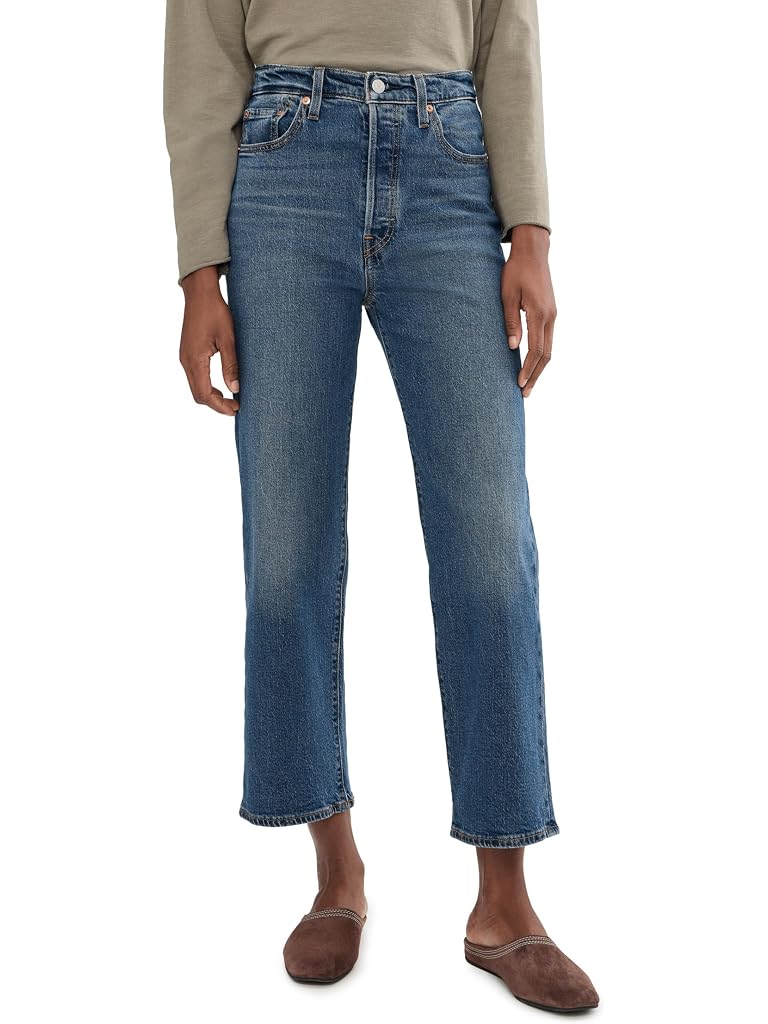 Blue Levi's® Ribcage Straight Ankle Lightweight