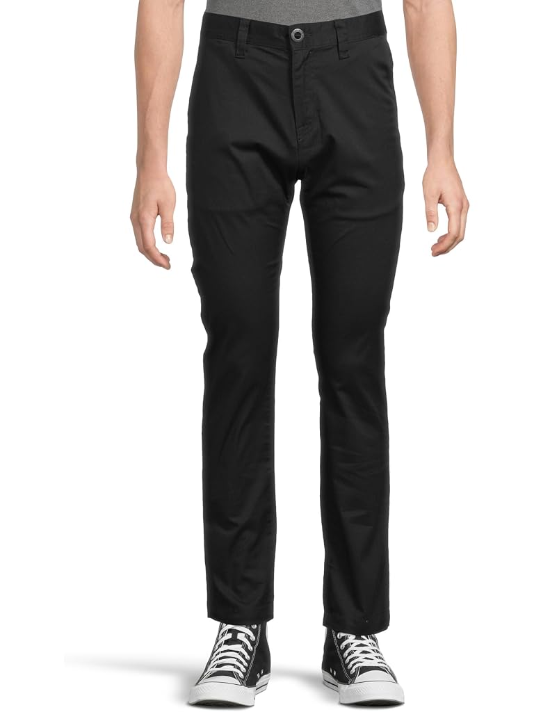 Black Volcom Frickin Slim Stretch Chino Pants