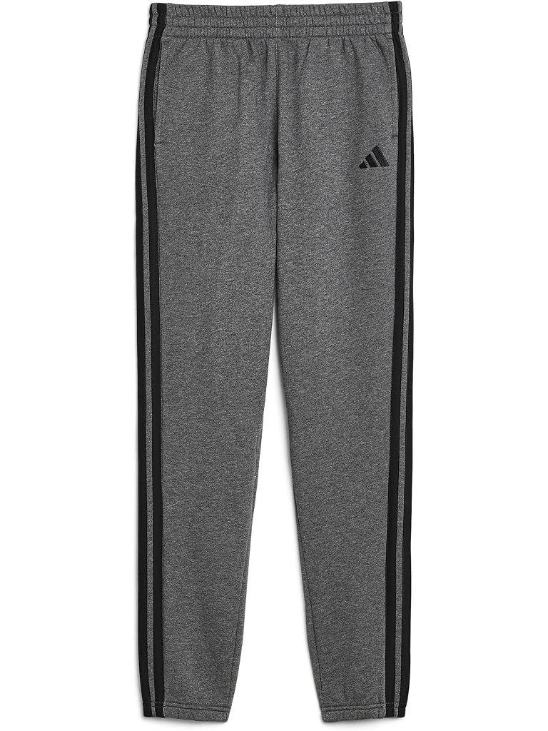 Gray adidas Essential 3-Stripe Fleece Heather Joggers (Big Kid)