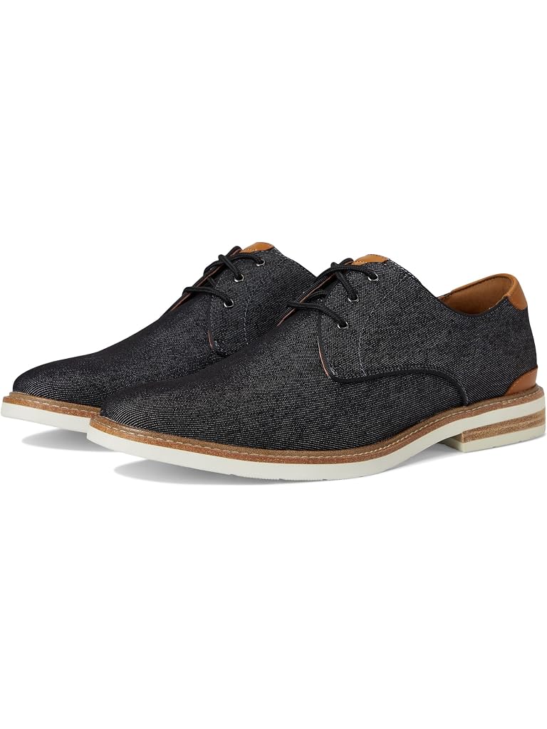 Black Florsheim Highland Canvas Plain Toe Oxford