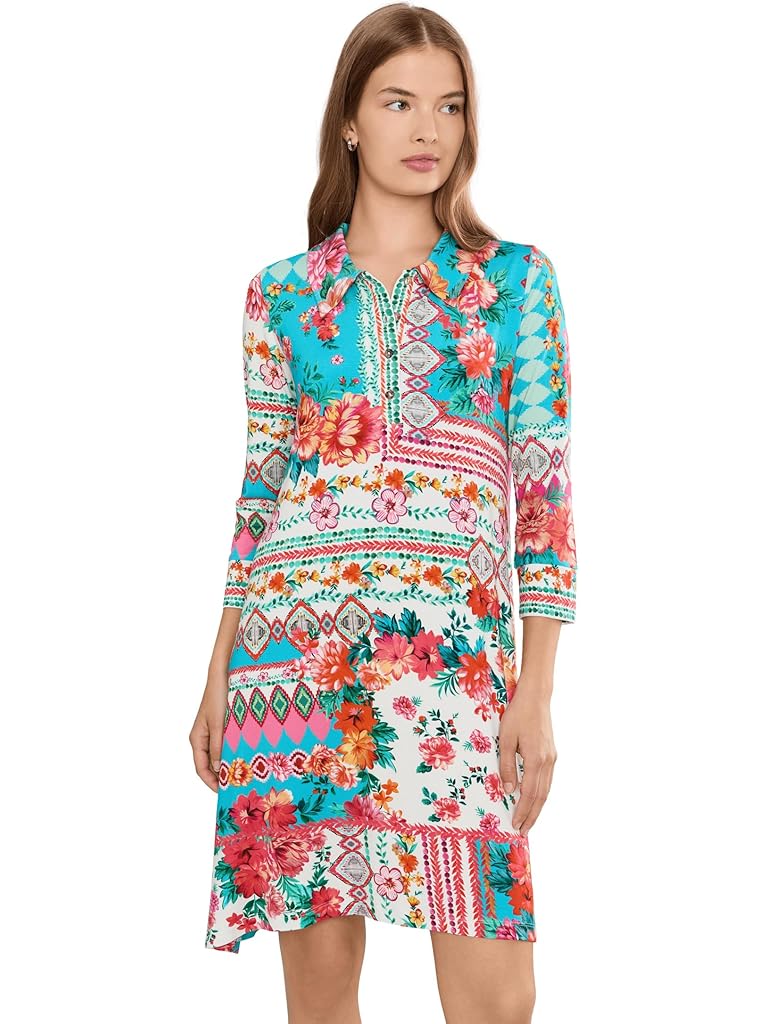 Multi Johnny Was The Janie Favorite Polo Tunic Dress - Renata