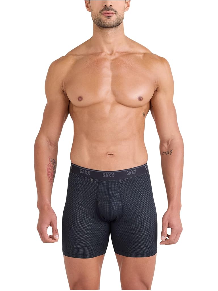Black SAXX UNDERWEAR Quest Quick-Dry Mesh Boxer Briefs Fly