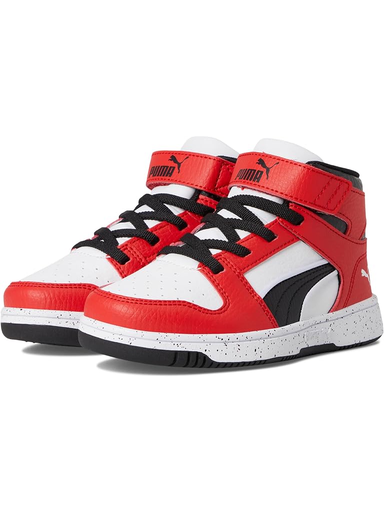 Red PUMA Rebound Layup Mid Hook and Loop Shoes (Little Kid)