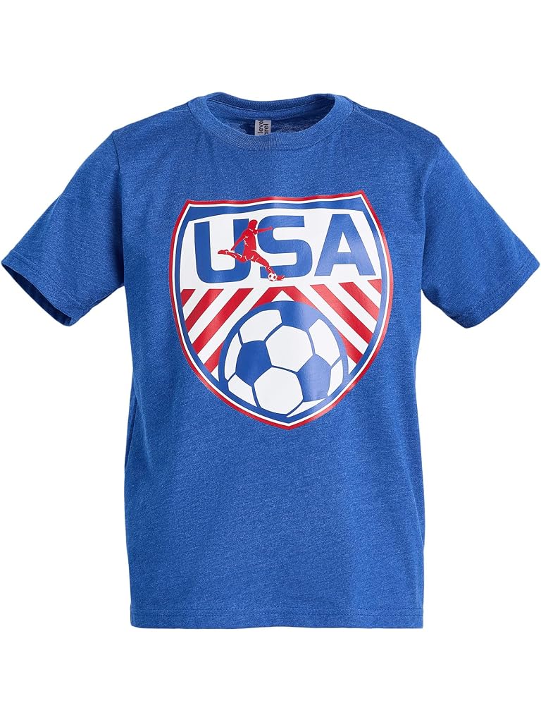 Blue ChalkTalk SPORTS Soccer Short Sleeve T-Shirt - Soccer USA (Little Kid/Big Kid)