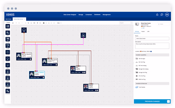 Data flow diagram with connected nodes and a form on the right side for node configuration.