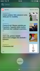 L'applicazione News su iOS 10.