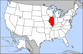 Mapa ning United States with Illinois highlighted