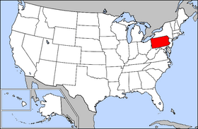 Mapa ning United States with Pennsylvania highlighted