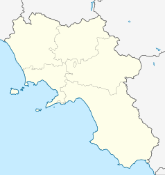 Mapa konturowa Kampanii, po lewej znajduje się punkt z opisem „Ercolano”