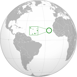 Yeşil Burun Adaları (ya da Kabo Verde) haritadaki konumu