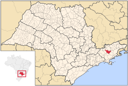 Location in the state of São Paulo and Brazil