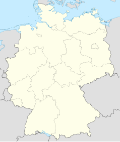 Mapa konturowa Niemiec, blisko górnej krawiędzi znajduje się punkt z opisem „Kilonia”
