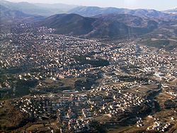 Aerial view of L'Aquila.