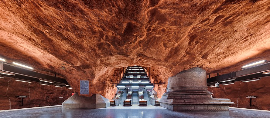     Rådhuset underground metro station in Kungsholmen, Stockholm.