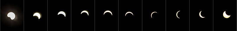 Eclipse progression from Huechuraba, Chile