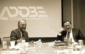 John Warnock e Charles Geschke nel 1982, mentre fondano Adobe