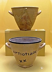 Image d'une clepsydre (ou horloge à eau) athénienne